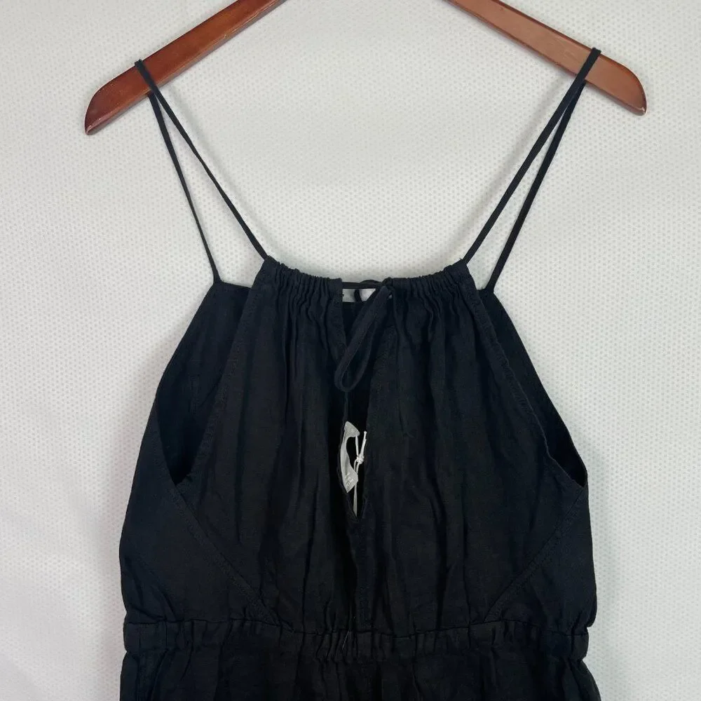 Everlane The Linen Shoestring Lightweight Jumpsuit Black XS